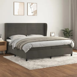 VidaxL Sommier à lattes avec matelas - 200x200 cm Gris foncé