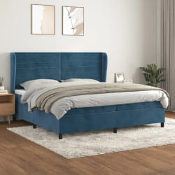 VIDAXL Sommier avec matelas - Bleu foncé 200x200 cm
