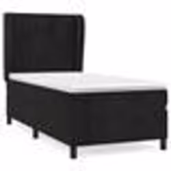 vidaXL Sommier à lattes de lit et matelas Noir 80x200 cm Velours - 80 x 200 cm