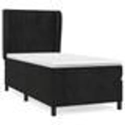 vidaXL Sommier à lattes de lit et matelas Noir 80x200 cm Velours - 80 x 200 cm