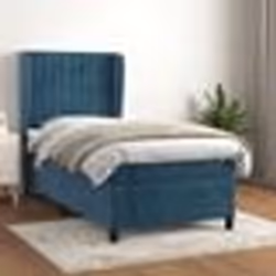 vidaXL Sommier à lattes de lit avec matelas Bleu foncé 90x190 cm - 90 x 190 cm