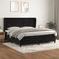vidaXL Sommier à lattes de lit et matelas Noir 200x200 cm Velours - 200 x 200 cm