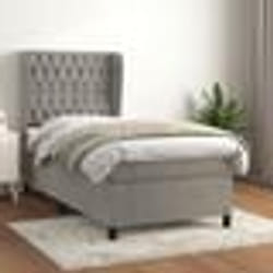 vidaXL Sommier à lattes de lit et matelas Gris clair 80x200 cm Velours - 80 x 200 cm
