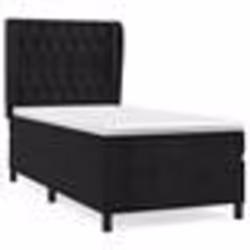 vidaXL Sommier à lattes de lit et matelas Noir 80x200 cm Velours - 80 x 200 cm