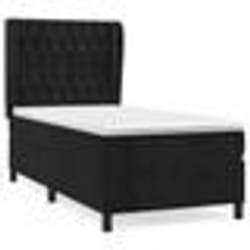 vidaXL Sommier à lattes de lit et matelas Noir 80x200 cm Velours - 80 x 200 cm