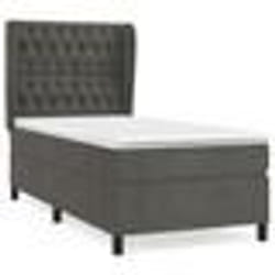 vidaXL Sommier à lattes de lit et matelas Gris foncé 90x200 cm Velours - 90 x 200 cm