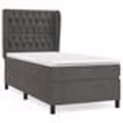 vidaXL Sommier à lattes de lit avec matelas Gris foncé 100x200 cm - 100 x 200 cm