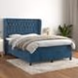vidaXL Sommier à lattes de lit et matelas Bleu foncé 140x200cm Velours - 140 x 200 cm