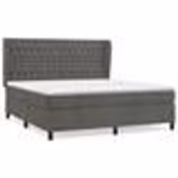 vidaXL Sommier à lattes de lit et matelas Gris foncé 160x200cm Velours - 160 x 200 cm
