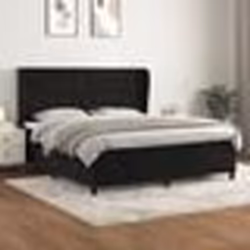 vidaXL Sommier à lattes de lit et matelas Noir 160x200 cm Velours - 160 x 200 cm