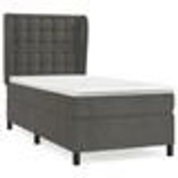 vidaXL Sommier à lattes de lit et matelas Gris foncé 90x190 cm Velours - 90 x 190 cm