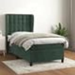 vidaXL Sommier à lattes de lit avec matelas Vert foncé 90x190 cm - 90 x 190 cm