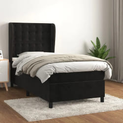 vidaXL Sommier avec matelas - Noir 90x200 cm