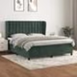 vidaXL Sommier à lattes de lit et matelas Vert foncé 160x200cm Velours - 160 x 200 cm