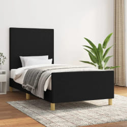 vidaXL Cadre de lit tissu Noir 80x200 cm