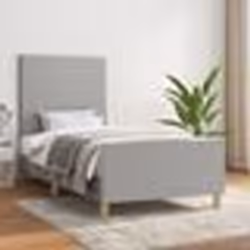 vidaXL Cadre de lit avec tête de lit Gris clair 90x190 cm Tissu 3124855