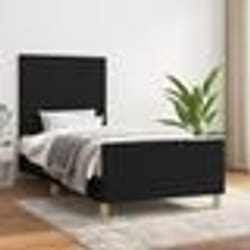vidaXL Cadre de lit sans matelas noir 90x200 cm tissu - 90 x 200 cm