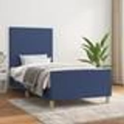 vidaXL Cadre de lit sans matelas bleu 90x200 cm tissu - 90 x 200 cm