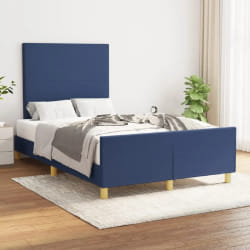 VidaXL Cadre de lit Bleu 120x200 cm Tissu