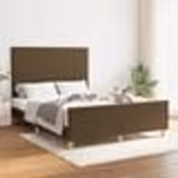 vidaXL Cadre de lit sans matelas marron foncé 140x190 cm tissu - 140 x 190 cm