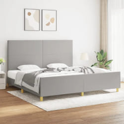vidaXL Cadre de lit sans matelas 200x200 cm - Gris clair
