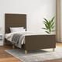 vidaXL Cadre de lit sans matelas marron foncé 90x190 cm tissu - 90 x 190 cm