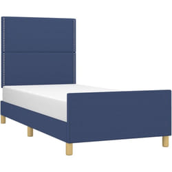 Cadre De Lit Sans Matelas Bleu 90x190 Cm Tissu Vidaxl