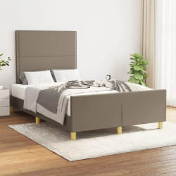 vidaXL Cadre de lit 120x200 Tissu - Taupe