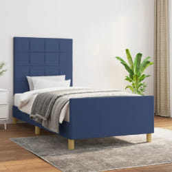 VIDAXL Cadre de Lit 80x200 cm Tissu Bleu