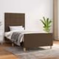vidaXL Cadre de lit sans matelas marron foncé 90x190 cm tissu - 90 x 190 cm