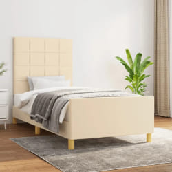 VIDAXL Cadre de lit sans matelas - Crème 90x190 cm