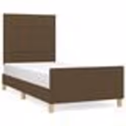vidaXL Cadre de lit sans matelas marron foncé 90x200 cm tissu - 90 x 200 cm