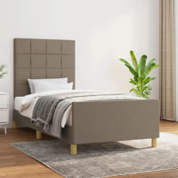 VidaXL Cadre de Lit sans Matelas - Taupe, 90x200 cm Tissu