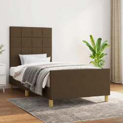 vidaXL Cadre de lit sans matelas 100x200 cm - Marron foncé