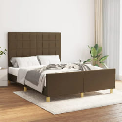 vidaXL Cadre de lit Marron foncé 140x200 cm