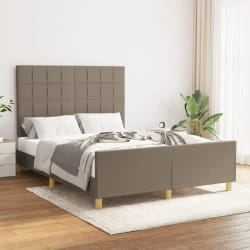 vidaXL Cadre de lit Taupe 140x200 cm