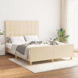 Vidaxl Cadre de lit Crème 140x200 - Tissu