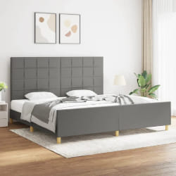 vidaXL Cadre de lit - 200x200cm - Gris foncé