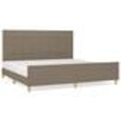 vidaXL Cadre de lit sans matelas taupe 200x200 cm tissu - 200 x 200 cm