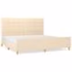 vidaXL Cadre de lit sans matelas crème 200x200 cm tissu - 200 x 200 cm