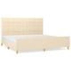 vidaXL Cadre de lit sans matelas crème 200x200 cm tissu - 200 x 200 cm