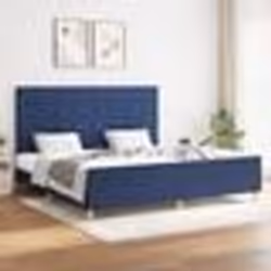 vidaXL Cadre de lit sans matelas bleu 200x200 cm tissu - 200 x 200 cm