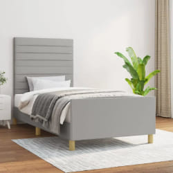 vidaXL Cadre de lit sans matelas - Gris clair 90x190 cm