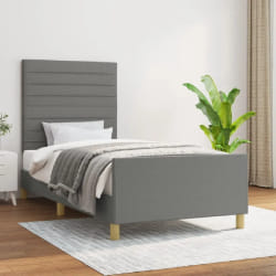 VIDAXL Cadre de lit 90x190 - Gris foncé