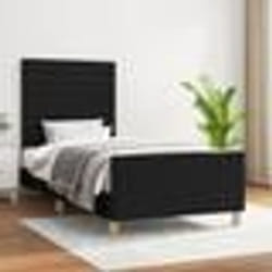 vidaXL Cadre de lit sans matelas noir 90x190 cm tissu - 90 x 190 cm