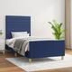 vidaXL Cadre de lit sans matelas bleu 90x190 cm tissu - 90 x 190 cm