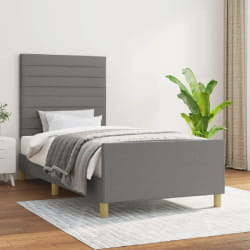VidaXL Cadre de lit sans matelas - Gris foncé