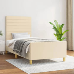 vidaXL Cadre de lit sans matelas Crème - 100x200 cm