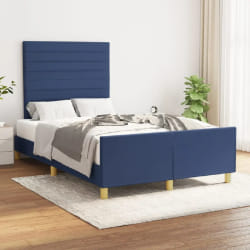vidaXL Cadre de lit tissu Bleu 120x200 cm