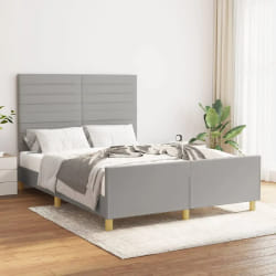 vidaXL Cadre de lit Gris clair 140x190 cm